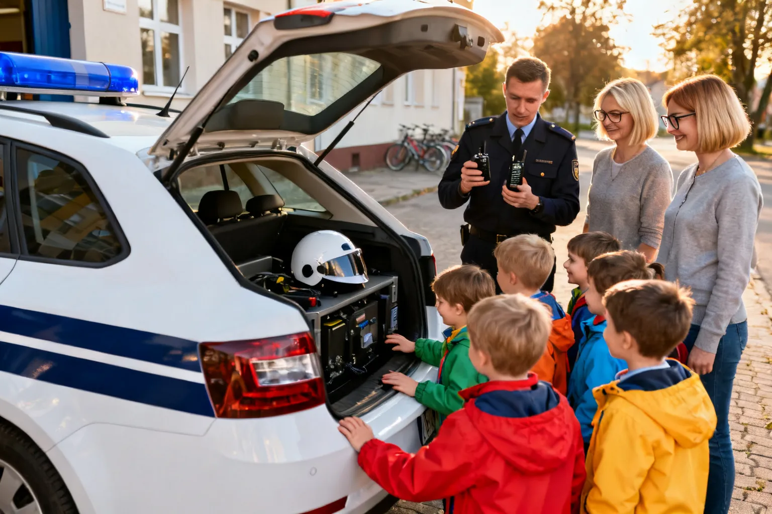 Wizyta przedszkolaków w komendzie we Włocławku — pokaz sprzętu i lekcja bezpieczeństwa