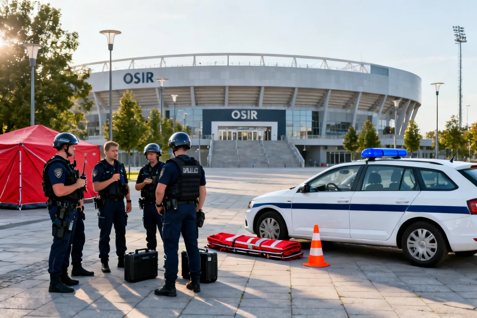 Ponad 150 policjantów ćwiczyło taktykę działań na stadionie OSIR we Włocławku
