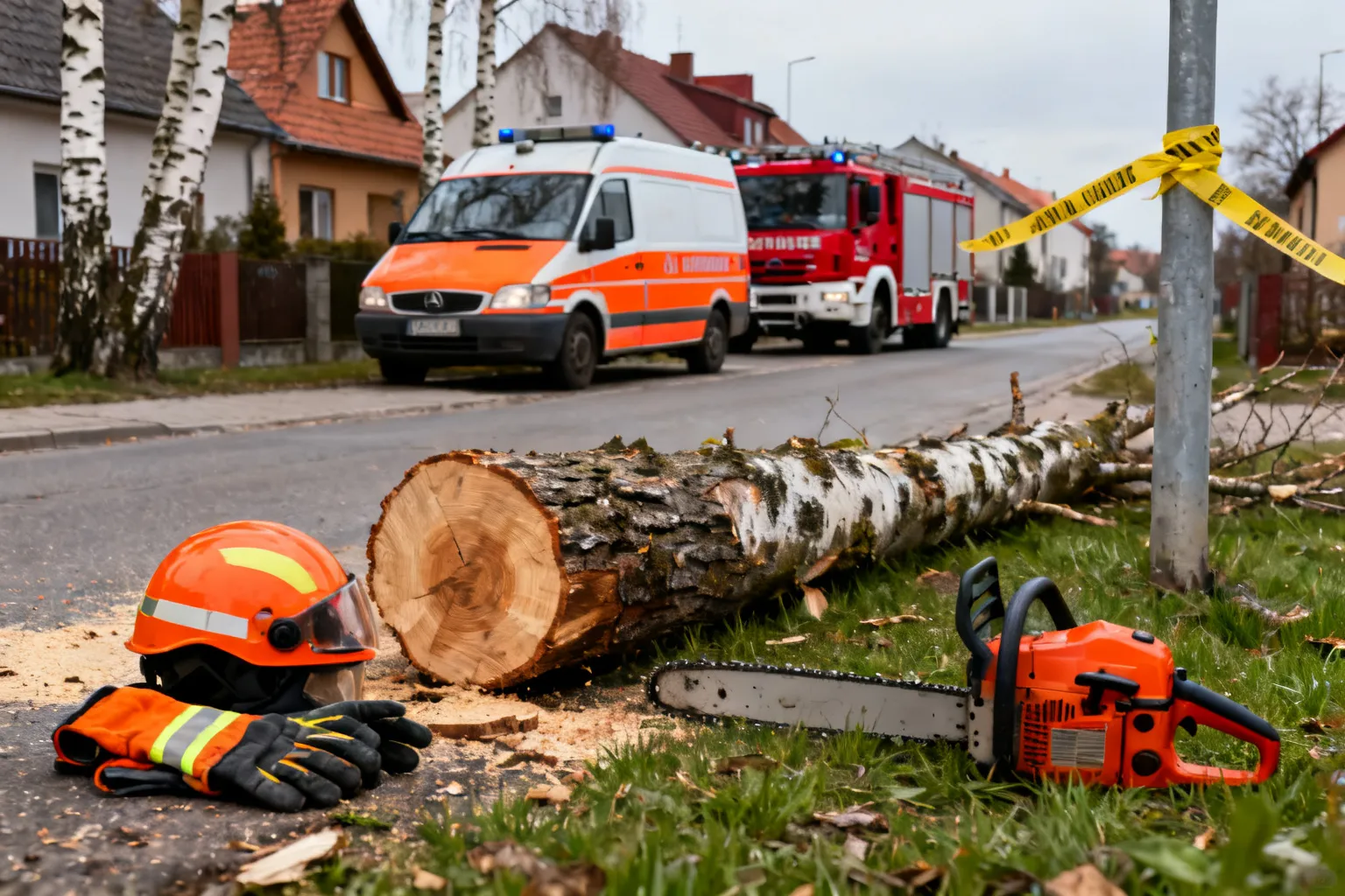 Śmiertelny wypadek przy wycince drzewa w Osięcinach