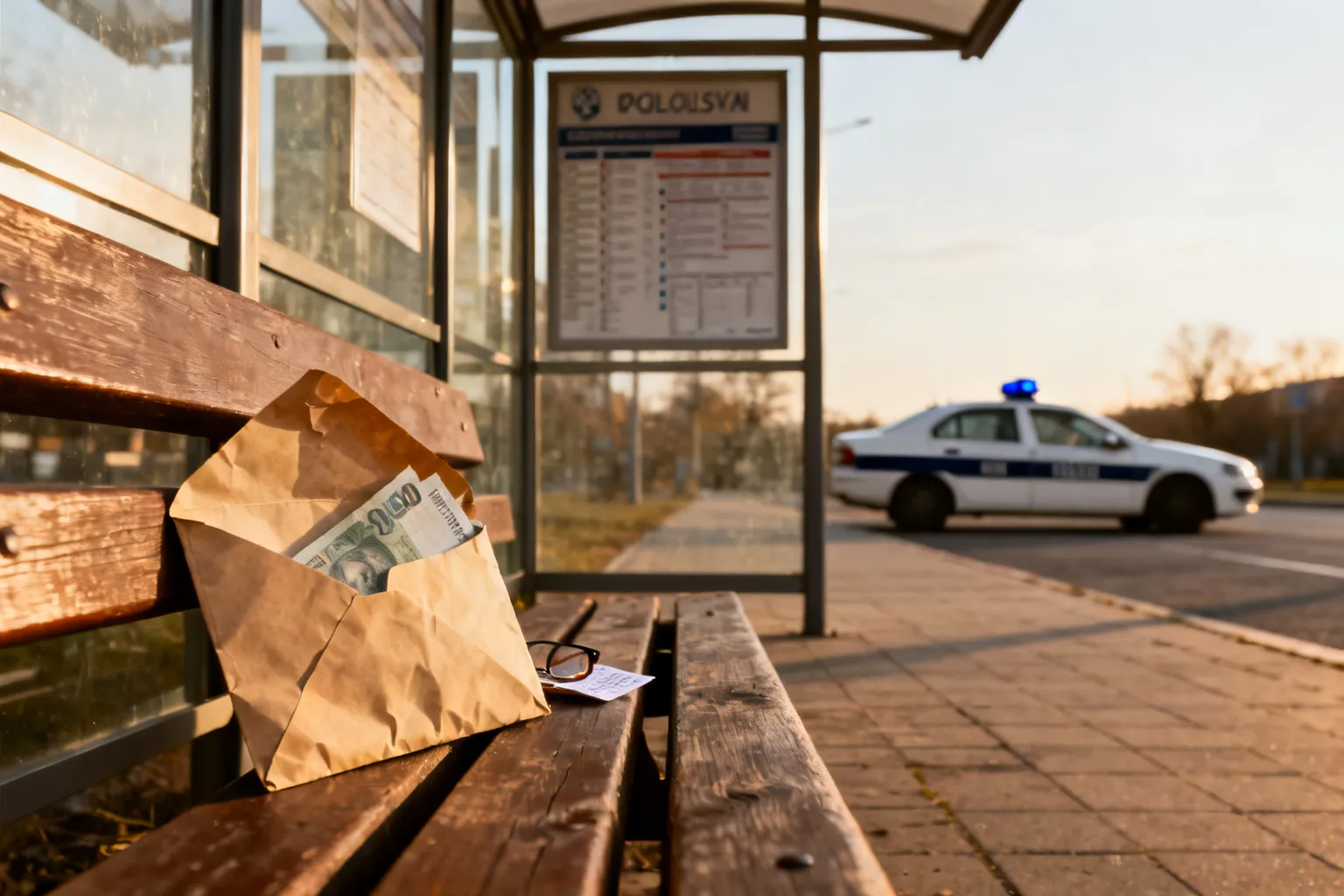 Utrata koperty z pieniędzmi na przystanku w Kruszynku